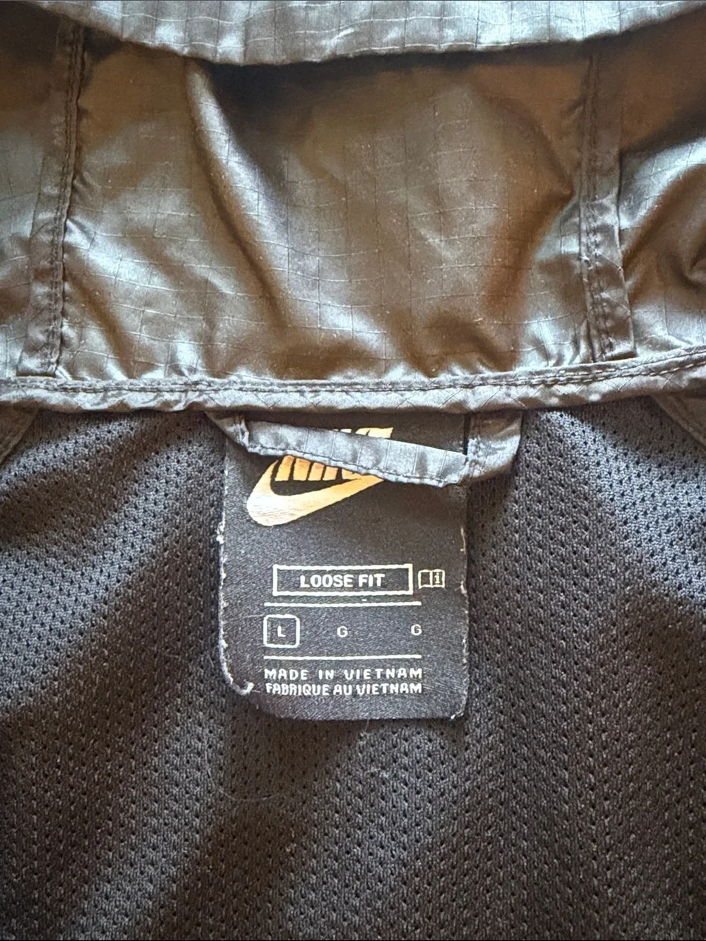 Nike Black Jacket with Neon Yellow-Green Swoosh Accents